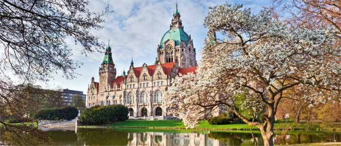 Blick auf das Rathaus in Hannover