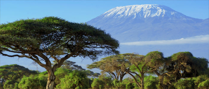 Der Gipfel des Kilimandscharo von Kenia aus